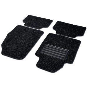 Tappetini auto Cartrend Textile Space, set da 4 pezzi in feltro agugliato nero con protezione tallone.