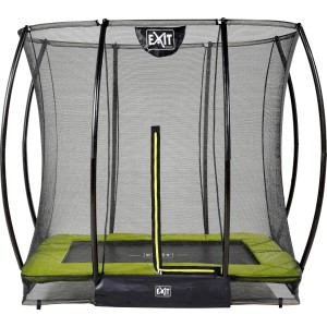 Trampolino interrato verde EXIT Silhouette 153x214cm con rete di sicurezza.