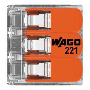 Borne à levier Wago, 3 pôles, pour conducteurs jusqu'à 4 mm², lot de 5.