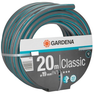 Tubo Gardena Classic, PVC grigio, diametro 1,9 cm, lunghezza 20 m, arrotolato.