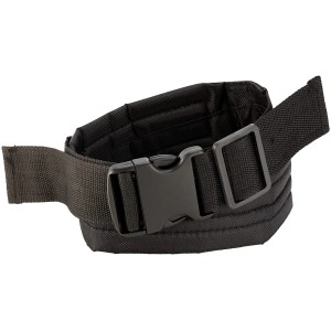Cintura da lavoro LUX in nylon nero con chiusura a scatto per tasche e supporti, fino a 126 cm.