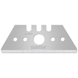 Lame trapézoïdale Martor n° 65232 en acier, utilisable des 2 côtés, pour couteaux. 10 pièces.