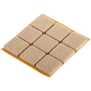 Lot de 9 patins auto-adhésifs Big Duo pour parquet, 25x25 mm, pour meubles et sols délicats.