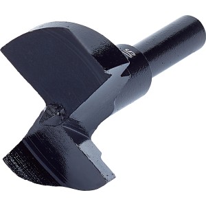 Dettaglio di una punta per cerniere LUX Comfort nera Ø 35 mm per legno.