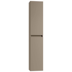 Armoire haute Kora couleur noisette mat, 160x30x27 cm, pour accessoires de meubles de salle de bain.