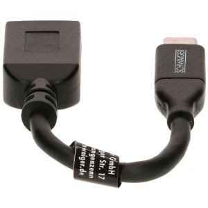 Cavo USB 3.1 nero (0,15 m) con connettore USB-C e presa USB-A per computer e multimedia.