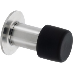 Burg Wächter TSW 2365 fermaporta a muro in acciaio inox con tampone in gomma nera.