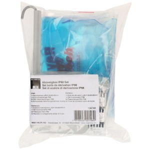 Scatola di derivazione grigia IP68 con gel e accessori per cavi per ambienti umidi.