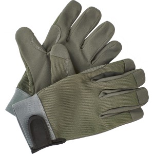 Guanti da giardino verde oliva taglia 9 per giardinaggio con cinturino in velcro.
