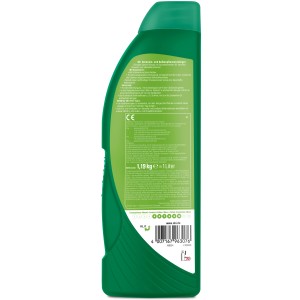 Bouteille verte d'engrais pour géraniums et plantes de balcon GROW by OBI, 1 litre.
