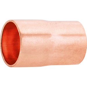 Raccord à souder réduit en cuivre, diamètre 18 mm x 15 mm, adapté aux tuyaux en cuivre et à l'eau potable.