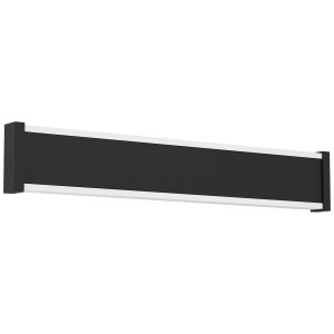 Moderne Eglo LED-Wandleuchte Neviano, schwarz, 38cm breit, ideal für Aussenbereiche.