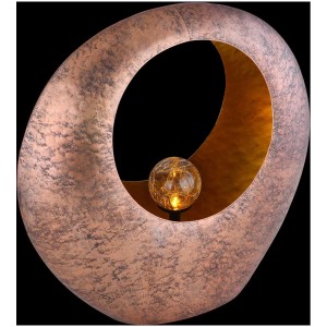 Lampe solaire LED Globo couleur laiton avec globe en verre craquelé pour le jardin.