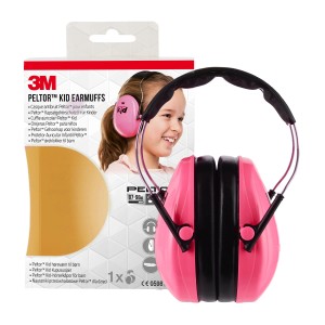 Casque antibruit rose 3M Peltor pour enfants (SNR 27dB) pour concerts et festivals.