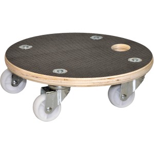 Wagner Kübelroller MaxiGrip, Ø 29 cm, marrone scuro, con quattro ruote e superficie antiscivolo.