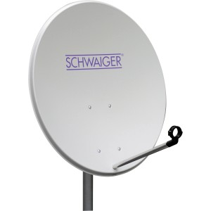 Antenne parabolique offset en acier, Ø 80 cm, revêtement en poudre, avec support LNB pour une réception optimale.