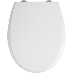 Sedile WC bianco Wenko Furlo in Duroplast con chiusura ammortizzata, vista dall'alto.