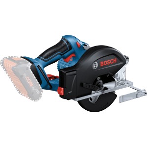Sega circolare a batteria Bosch Professional GKM 18 V-50 (solo corpo) blu e nera.