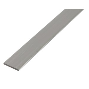 Barre plate en aluminium anodisé argent, 3x50x1000 mm.