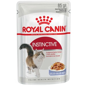 Royal Canin Instinctive cibo umido per gatti in gelatina, busta da 85g.