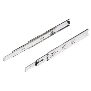 Guide a estrazione totale Hettich con cuscinetti a sfera, 400 mm, acciaio cromato per cassetti.