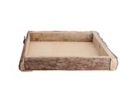 DecoFinder Holztablett Rinde 30 x 30 x 4 cm