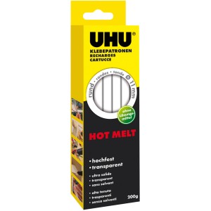 Uhu cartucce colla a caldo Hot Melt, 200g, trasparenti, Ø 11mm per pistole a colla a caldo.