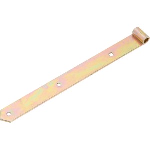 Penture zinguée jaune, 300x40 mm, pour fixation de portes et portails.
