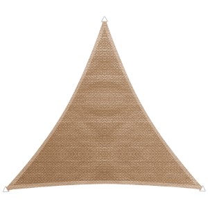 Voile d'ombrage triangulaire Windhager Capri couleur roseau 4x4x4 m pour jardin et terrasse.