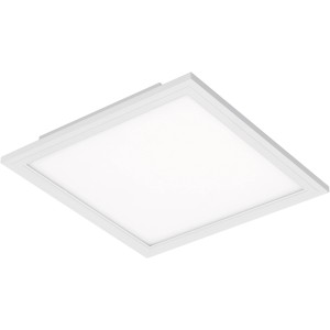 Panneau LED carré blanc Briloner Piatto 29,5x29,5 cm avec détecteur de mouvement.