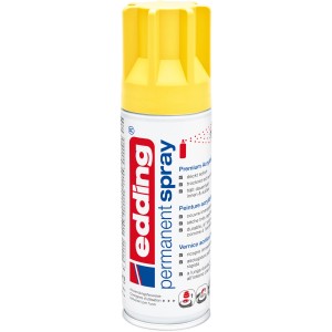 Edding 5200 Giallo Traffico, semi-opaco: Vernice spray per diverse superfici, ad asciugatura rapida e resistente alle intemperie.