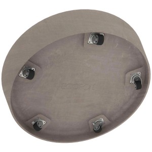 Sottovaso Ecopots Amsterdam tortora con ruote, Ø 34 cm, per spostare facilmente le piante.