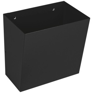 Cestino per carta Kraftwerk nero per sistemi a pannello forato, rettangolare.