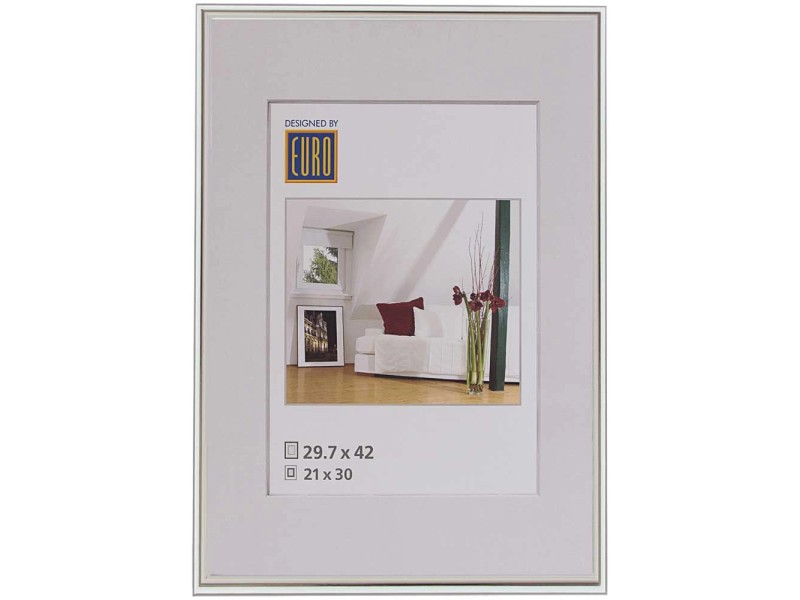 Cornice portafoto KR1 materiale sintetico Platino 29,7 x 42 cm