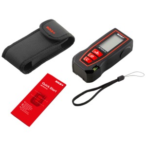 Metron 20 Laser-Entfernungsmesser mit Tasche und Anleitung. Kompaktes Messwerkzeug für Distanzen bis 20 m.