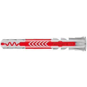 Fischer Cheville universelle DuoPower, 10x80 mm, 25 pièces, rouge/gris. Cheville pour une fixation sûre dans divers matériaux.