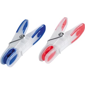 Leifheit mollette da bucato, confezione da 25, blu e rosse, con superficie di serraggio morbida per un'asciugatura delicata.