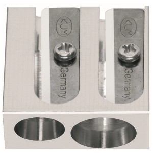 Caran d'Ache Doppelspitzer aus Metall für Blei- und Farbstifte.