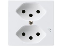 Hager Doppel-Steckdose Kallysto Duroplast Weiss 2 x Typ 13