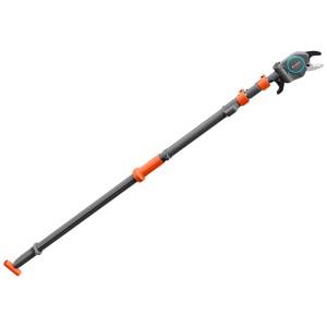 Élagueur télescopique Gardena StarCut pro L pour branches hautes, avec manche gris et éléments orange.