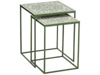 Mica Decorations Table d'appoint Bologna fer Vert (HxlxP) 48 x 38 x 38 cm