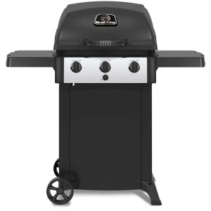 Barbecue a gas Broil King BK 310 con 3 bruciatori e ripiani pieghevoli.