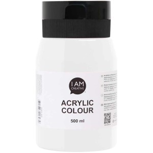 Flasche I Am Creative Acrylfarbe Weiss, 500ml.