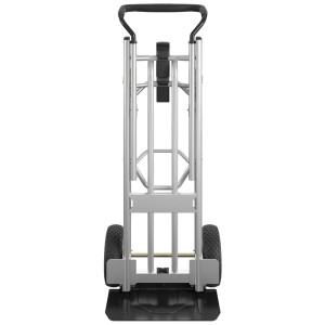 Carrello Cosco in alluminio 4in1, argento, portata fino a 450 kg. Attrezzatura edile per il trasporto versatile.