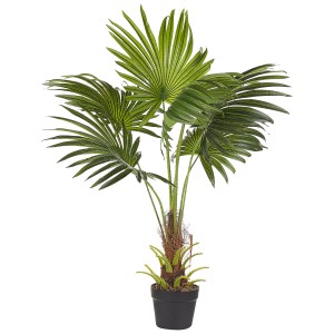 Pianta artificiale Fan Palm, alta 100 cm, in vaso. Pianta decorativa per un ambiente tropicale.
