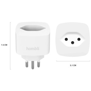 Prise intelligente Hombli CH, blanche. Smartplug WLAN pour domotique avec puissance 2500W.