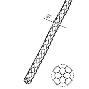 Blaues Conacord Polypropylen Seil, geflochten, Ø 5mm, als Meterware.