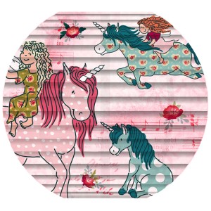 Suspension multicolore Näve Japanballon Kid Licorne, Ø 40 cm, avec motif licorne pour chambre d'enfant.