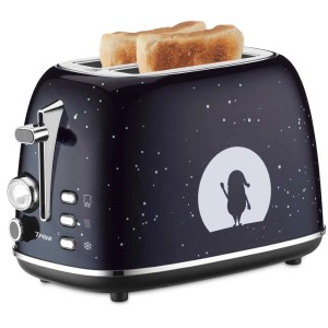 Trisa Toaster X-Mas Nights blu notte con fette di pane tostato e design natalizio.
