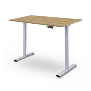 Contini Schreibtisch höhenverstellbar Eichendekor Weiss 64,5 - 130 x 180 x 80 cm
